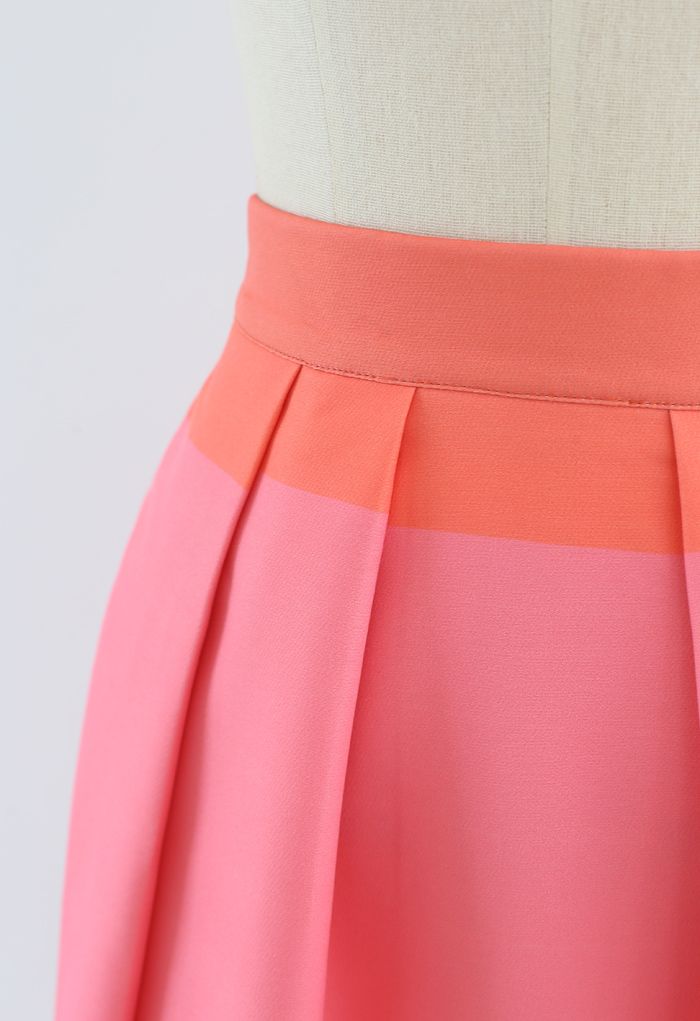 Lollipops Color Block Printed Midi Skirt
