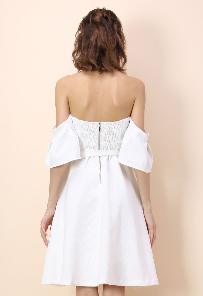 white glitzy dress