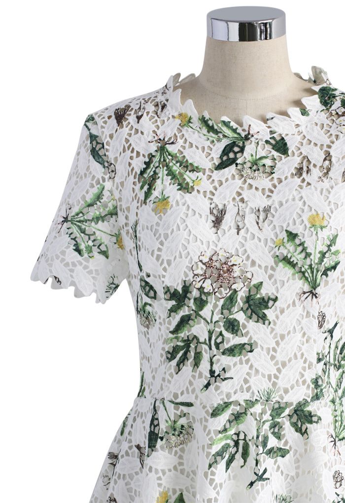 Wildflower Fresh Crochet Flare Dress 