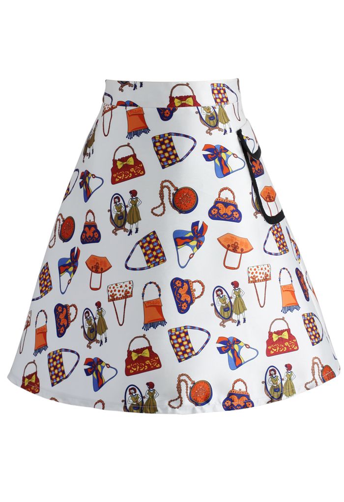Oh My Purses Printed A-line Skirt - Retro, Indie and Unique Fashion