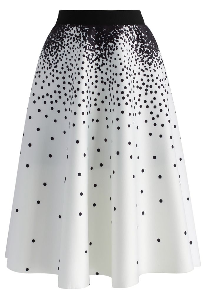 Falling Dots Airy A-line Skirt in White - Retro, Indie and Unique Fashion