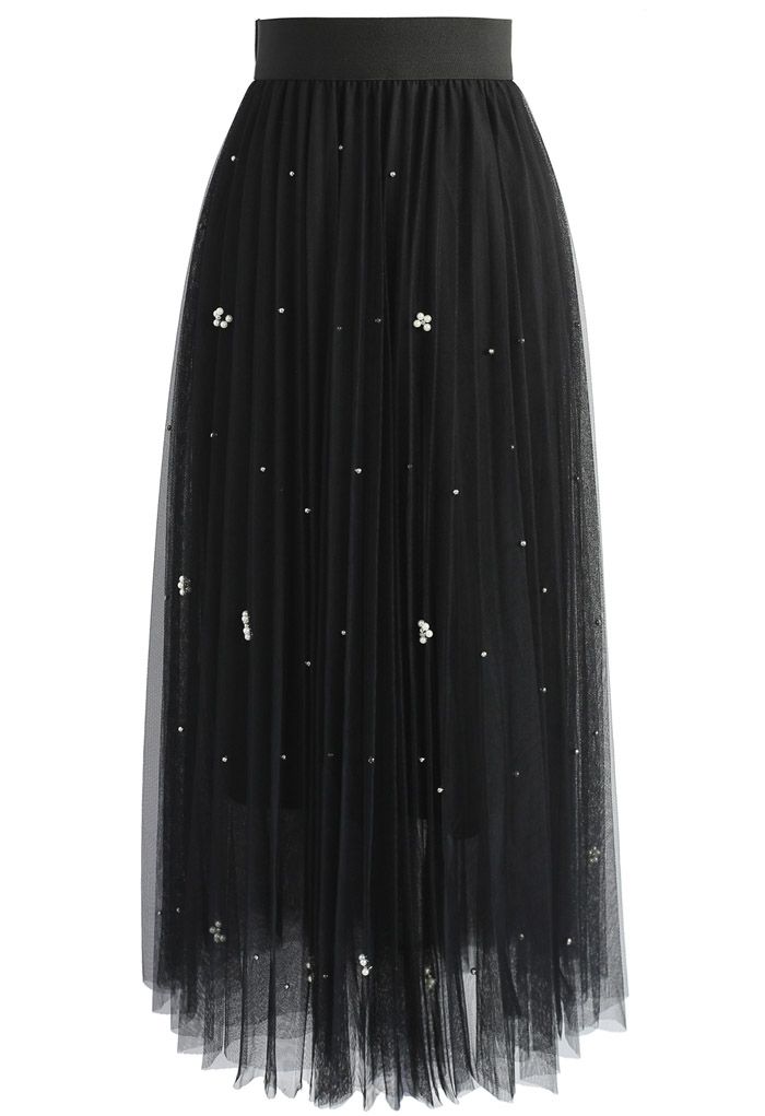 Falling Sparkle Tulle Skirt in Black - Retro, Indie and Unique Fashion