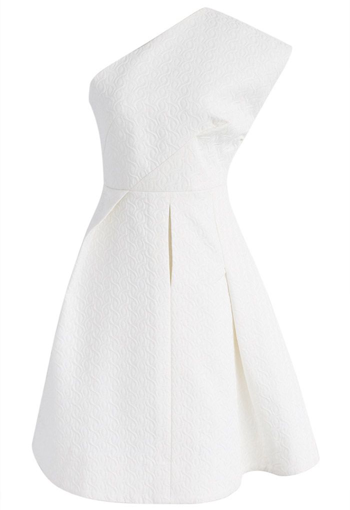 Dance All Night Embossed Asymmetric Dress in White - Retro, Indie and ...