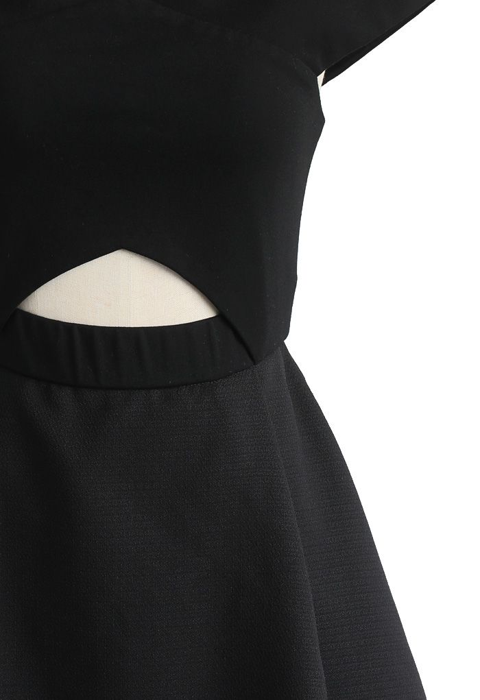 Concise Classy Off-shoulder Dress in Black