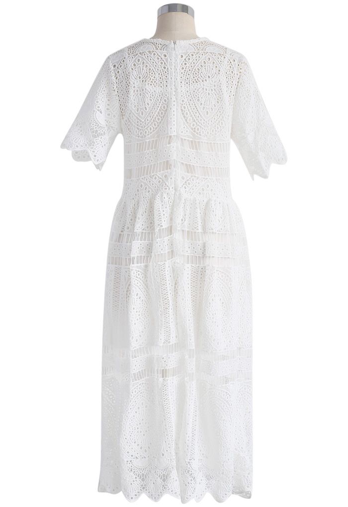 With Your Ingenuity Crochet Dress in White