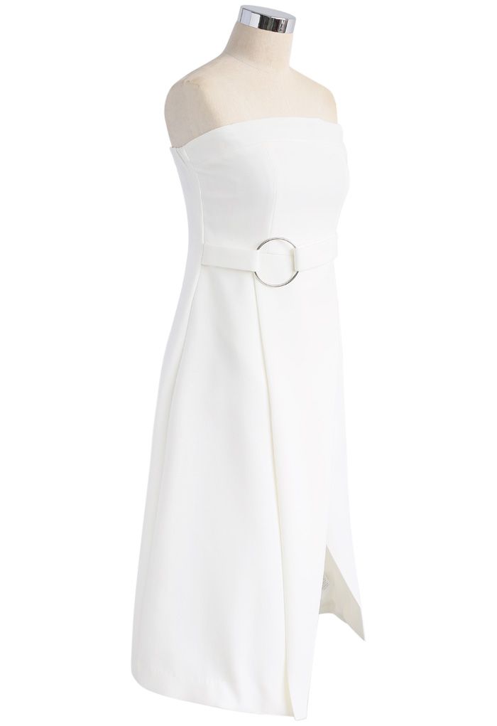 In Love with Classic Strapless Dress in White