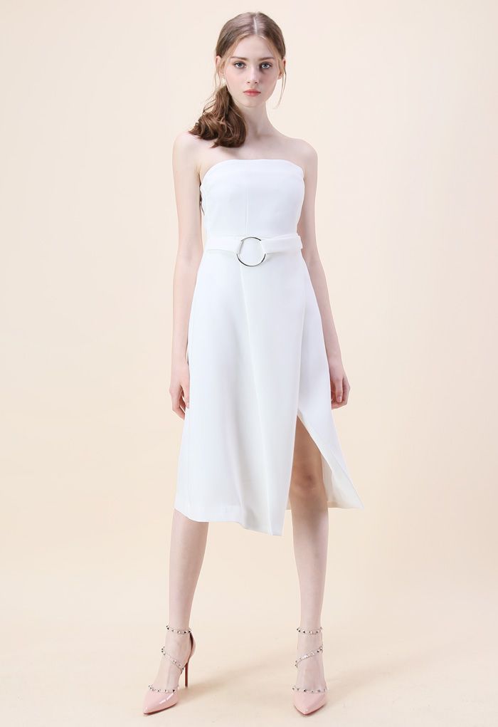 In Love with Classic Strapless Dress in White - Retro, Indie and Unique ...