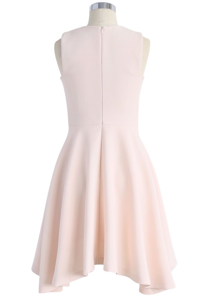 Tie with Daintiness Sleeveless Dress in Pink 