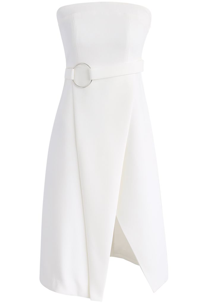 In Love with Classic Strapless Dress in White