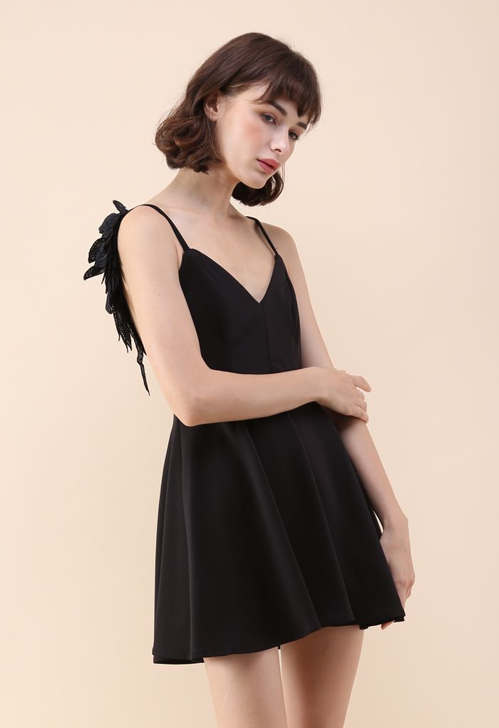 Angel's Wings Cami Dress in Black