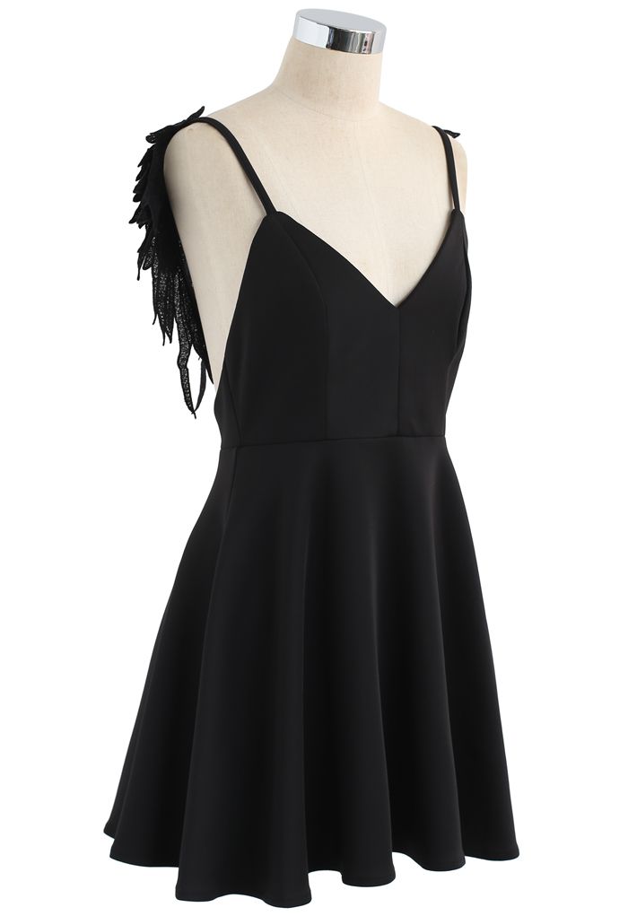 Angel's Wings Cami Dress in Black - Retro, Indie and Unique Fashion