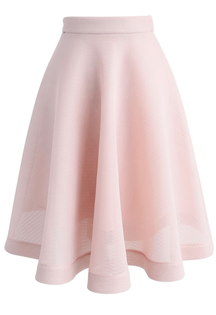 Opt to Twirl Airy A-line Midi Skirt in Pink 