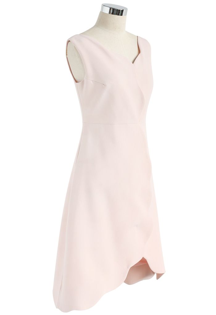 Scrolled Enchantment Sleeveless Dress in Pink
