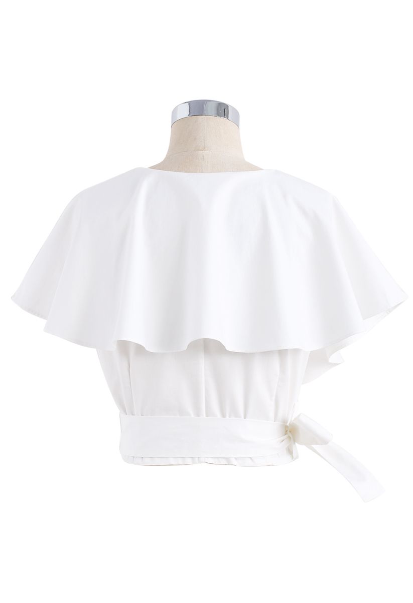 Appealing Sweet Frilling Crop Top in White - Retro, Indie and Unique ...