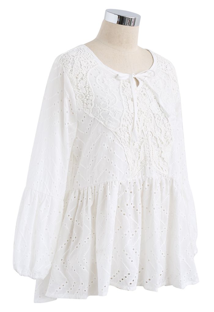 A Delicate Beginning Eyelet Dolly Top in White - Retro, Indie and ...
