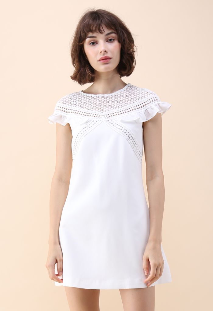 Let's Talk About Pretty Shift Dress in White