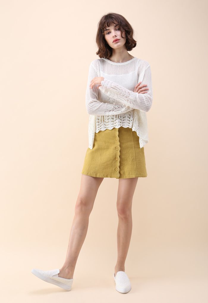 Get Closer to Leisure Knit Top in White - Retro, Indie and Unique Fashion