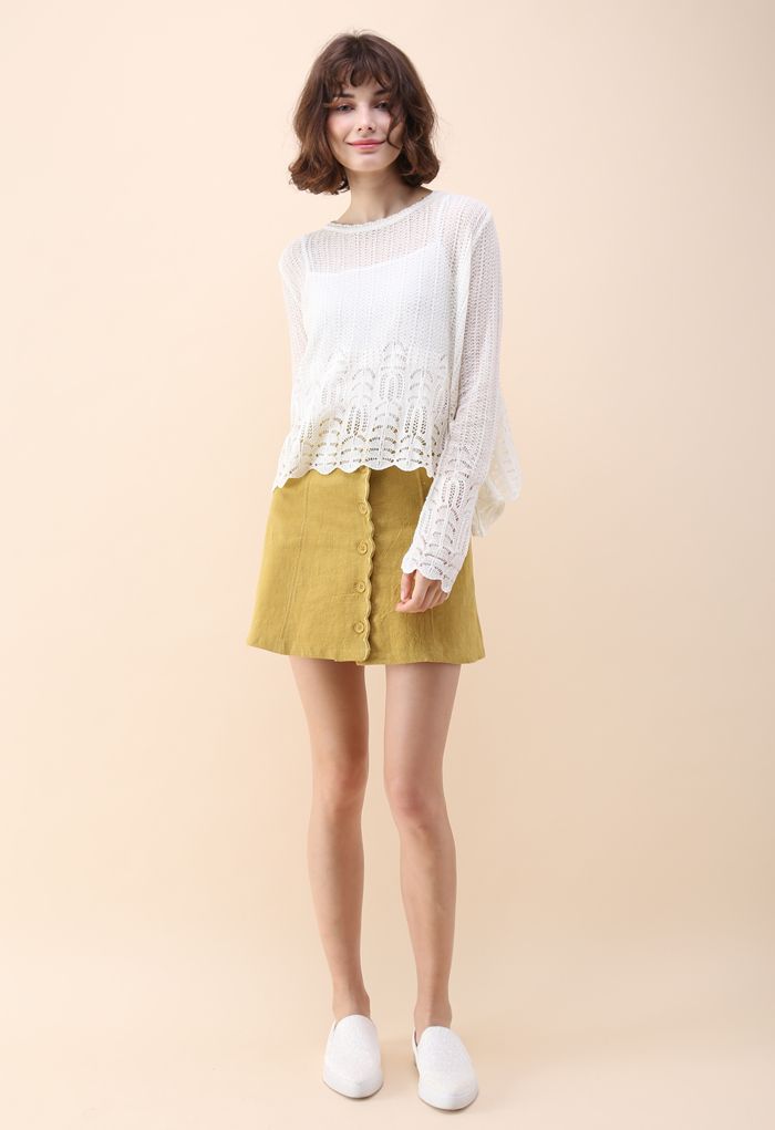 Get Closer to Leisure Knit Top in White