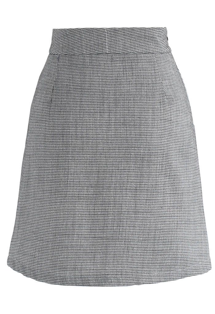 Enticing Houndstooth Double-Breasted Bud Skirt - Retro, Indie and ...