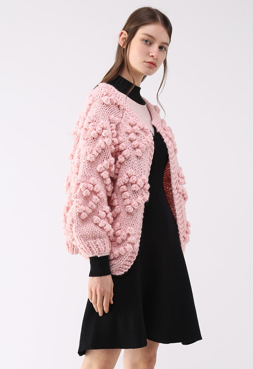 Knit Your Love Cardigan in Pink - Retro, Indie and Unique Fashion