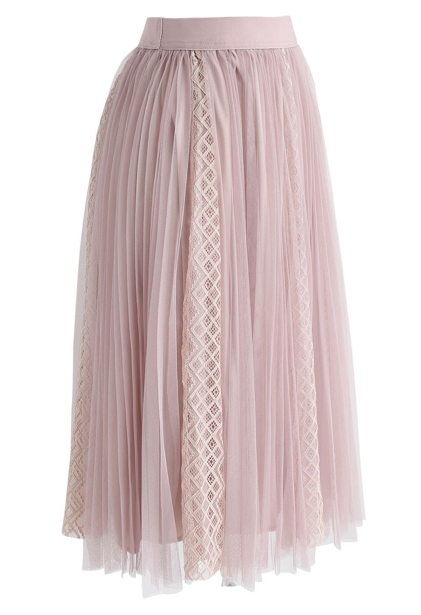 Amiable Lace Tulle Mesh Skirt in Pink - Retro, Indie and Unique Fashion