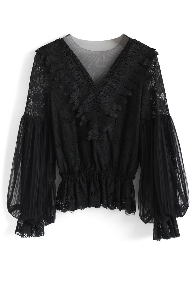 Only for You Mesh Lace Top in Black - Retro, Indie and Unique Fashion
