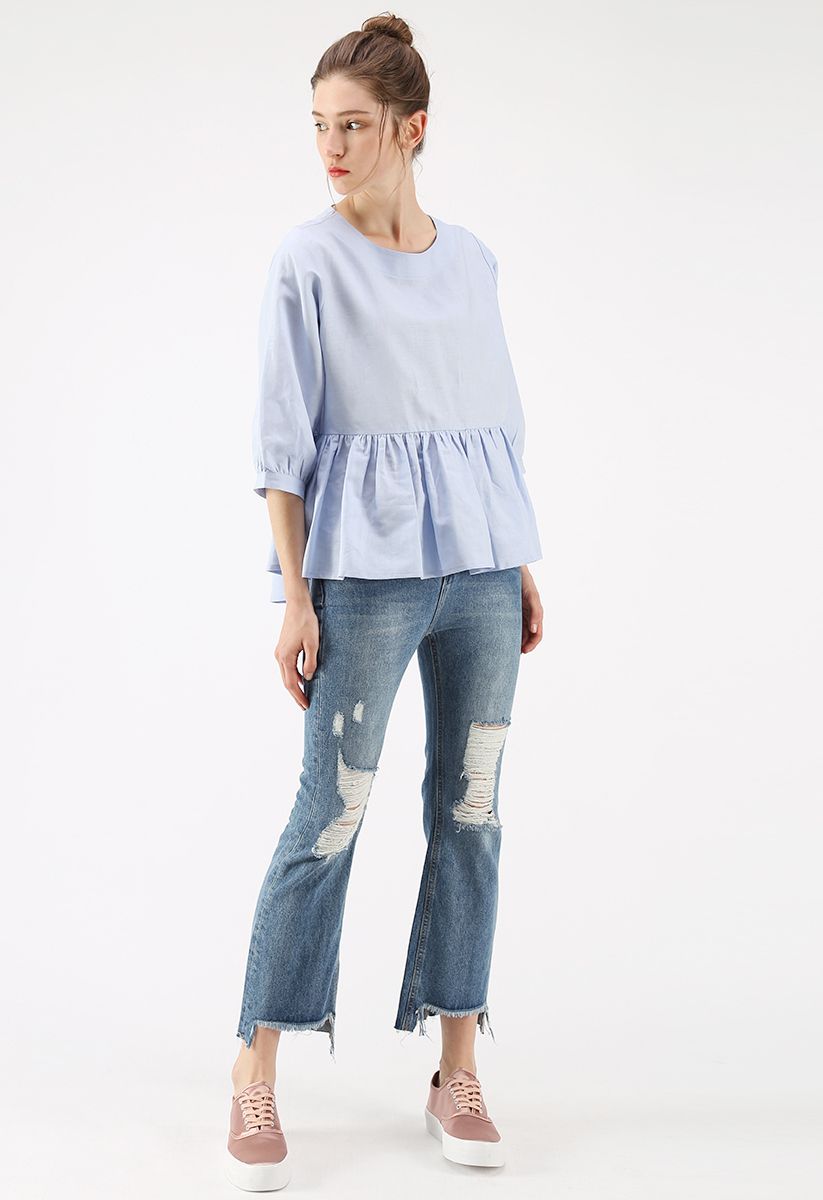 Absolutely Lovely Frayed Flare-Leg Jeans