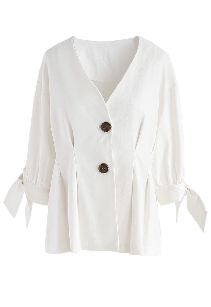 There Is A Light V-Neck Top in White 