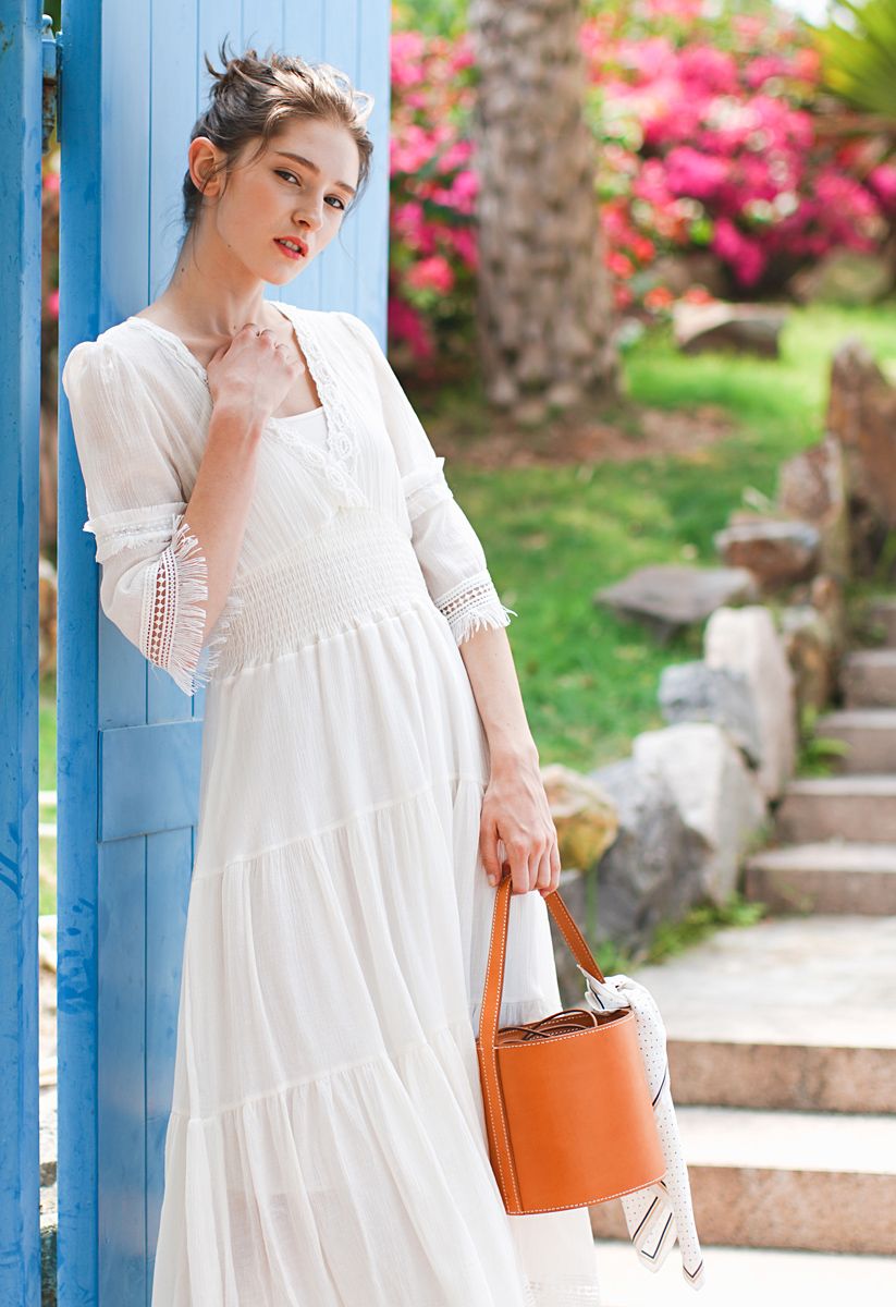 Upcoming Vogue Wrapped Maxi Dress in White