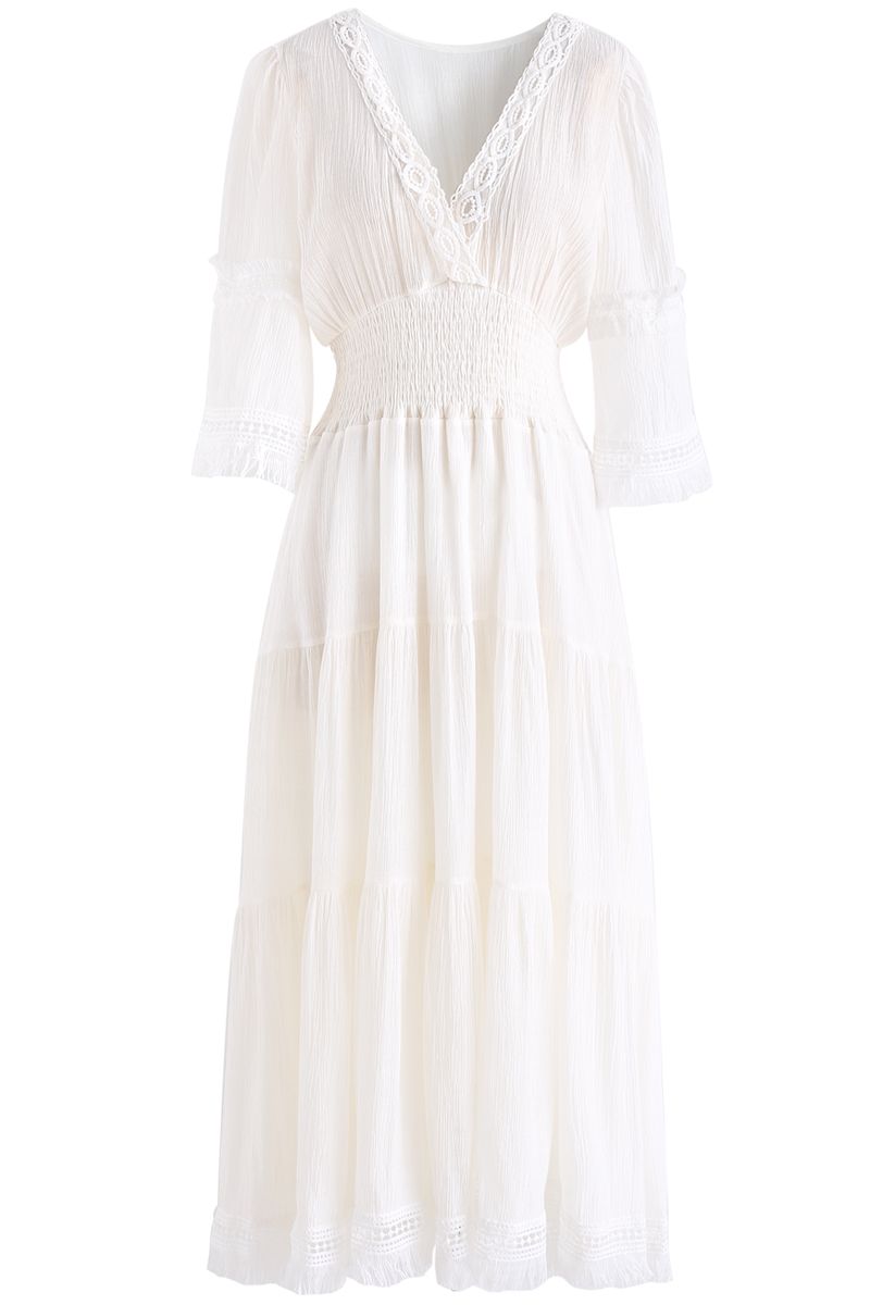 Upcoming Vogue Wrapped Maxi Dress in White