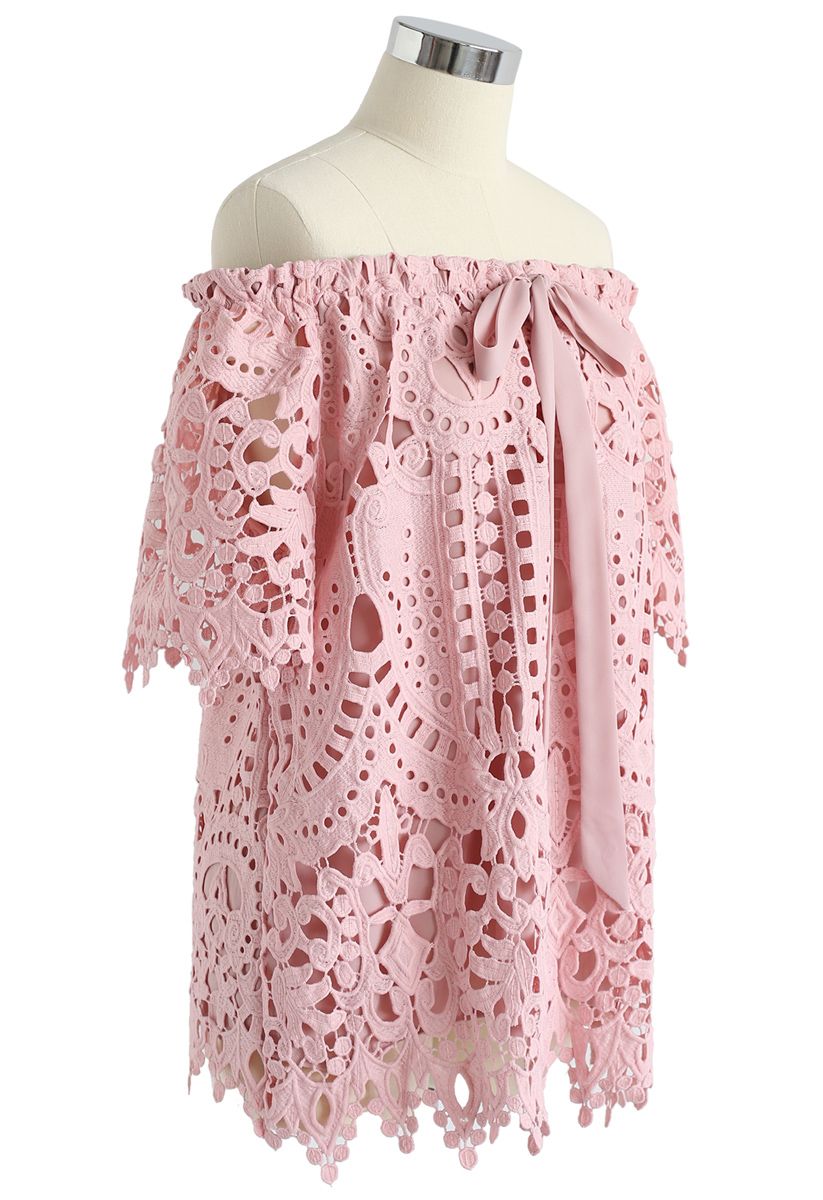 Dream A Little Dream Crochet Top in Pink