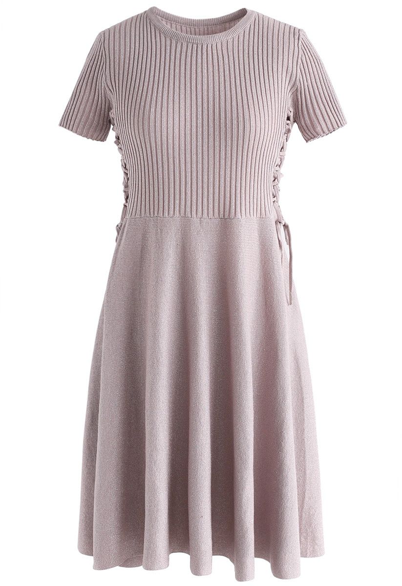 Shine Your Light Knit Dress in Nude Pink - Retro, Indie and Unique Fashion