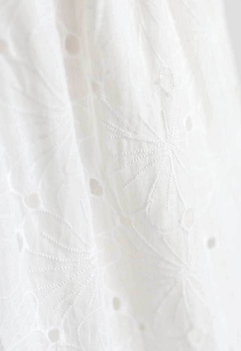 Petal Eyelet Embroidered Off-Shoulder Dress 