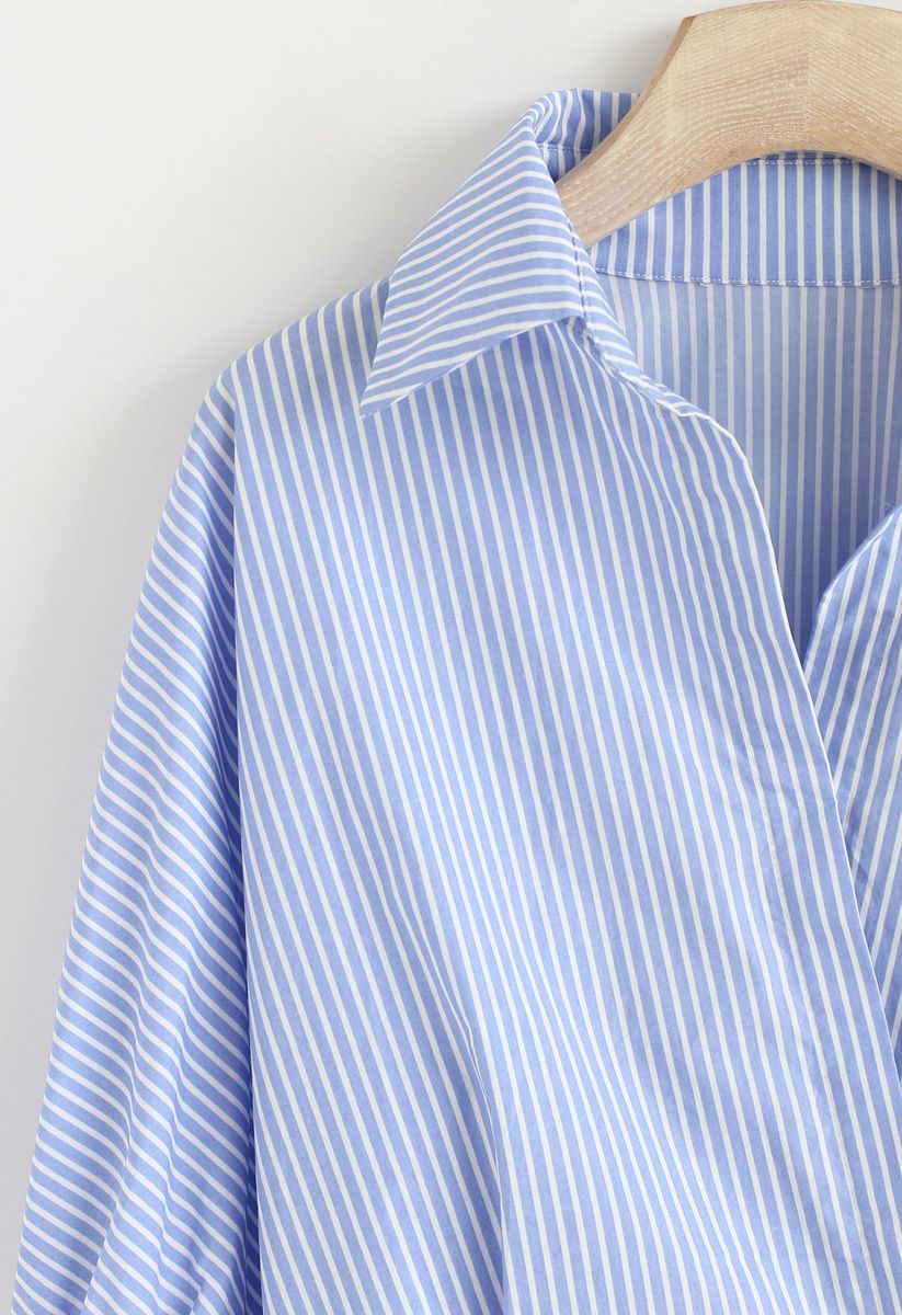Wrap Up A Vacation Shirt in Blue Stripe