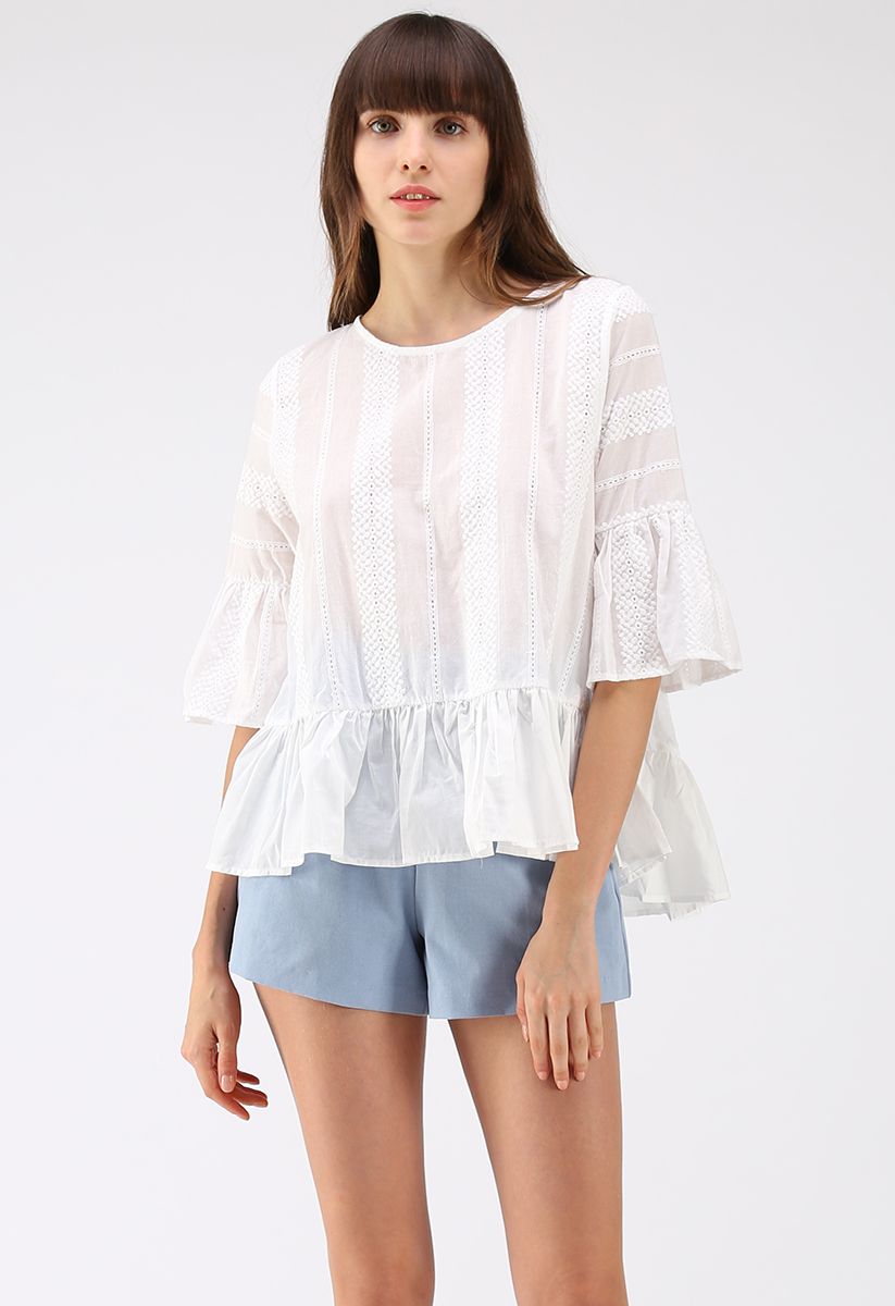 Making It Easy Dolly Hi-Lo Top in White