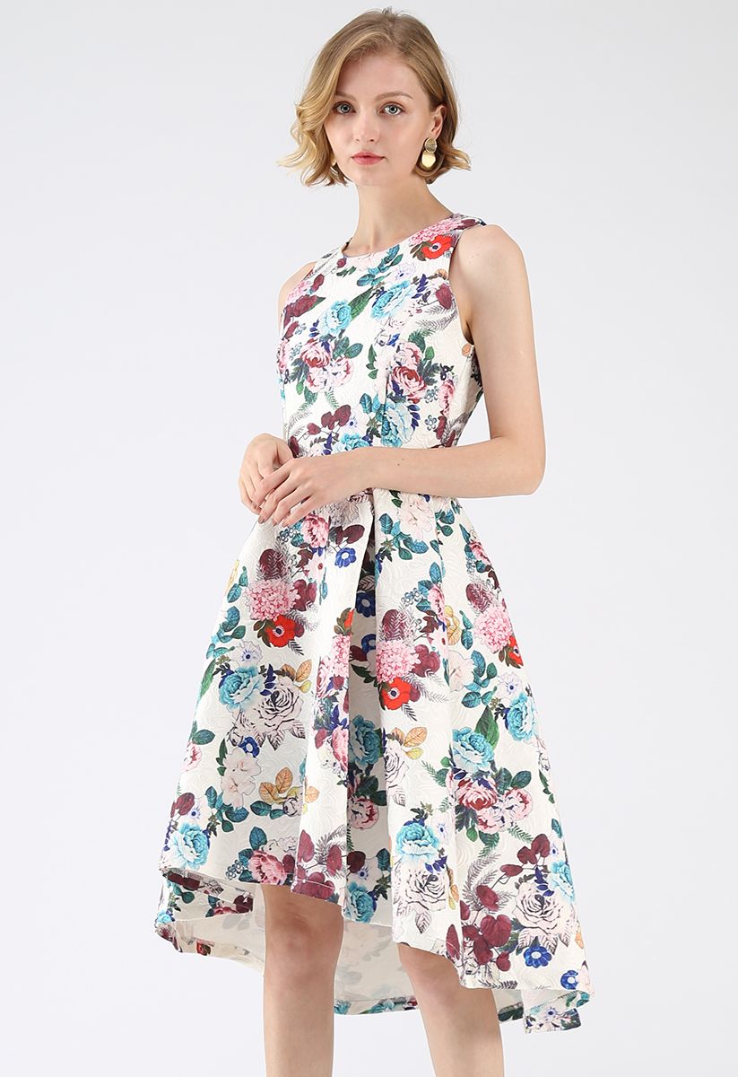 Florid Blossom Embossed Waterfall Prom Dress - Retro, Indie and Unique ...