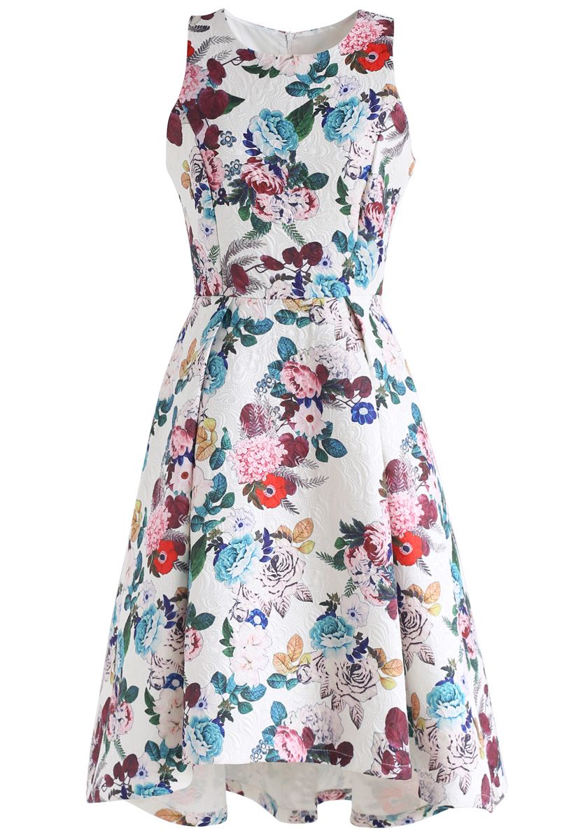Florid Blossom Embossed Waterfall Prom Dress - Retro, Indie and Unique ...