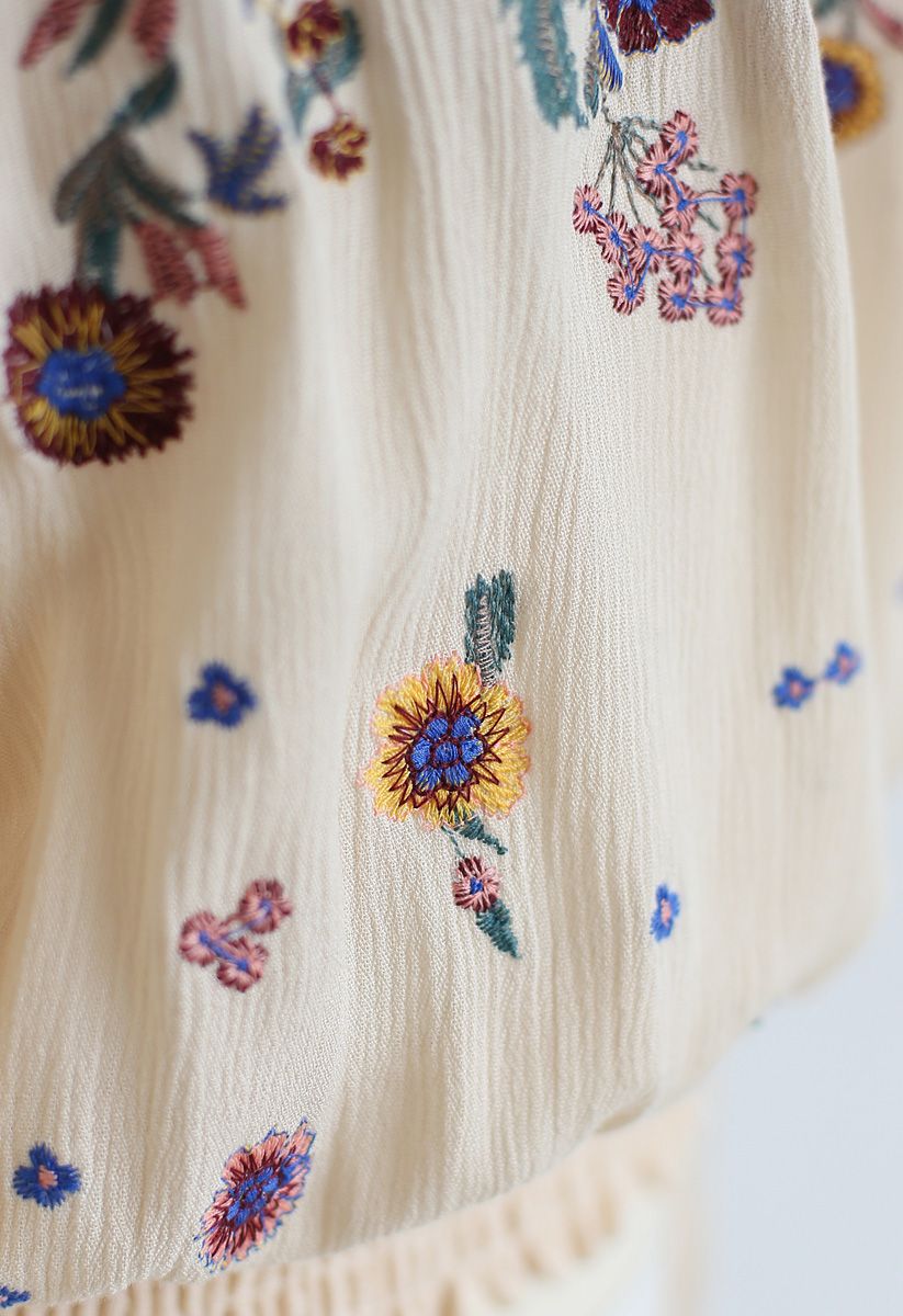 Never Get Bored Embroidered Off-Shoulder Top - Retro, Indie and Unique ...