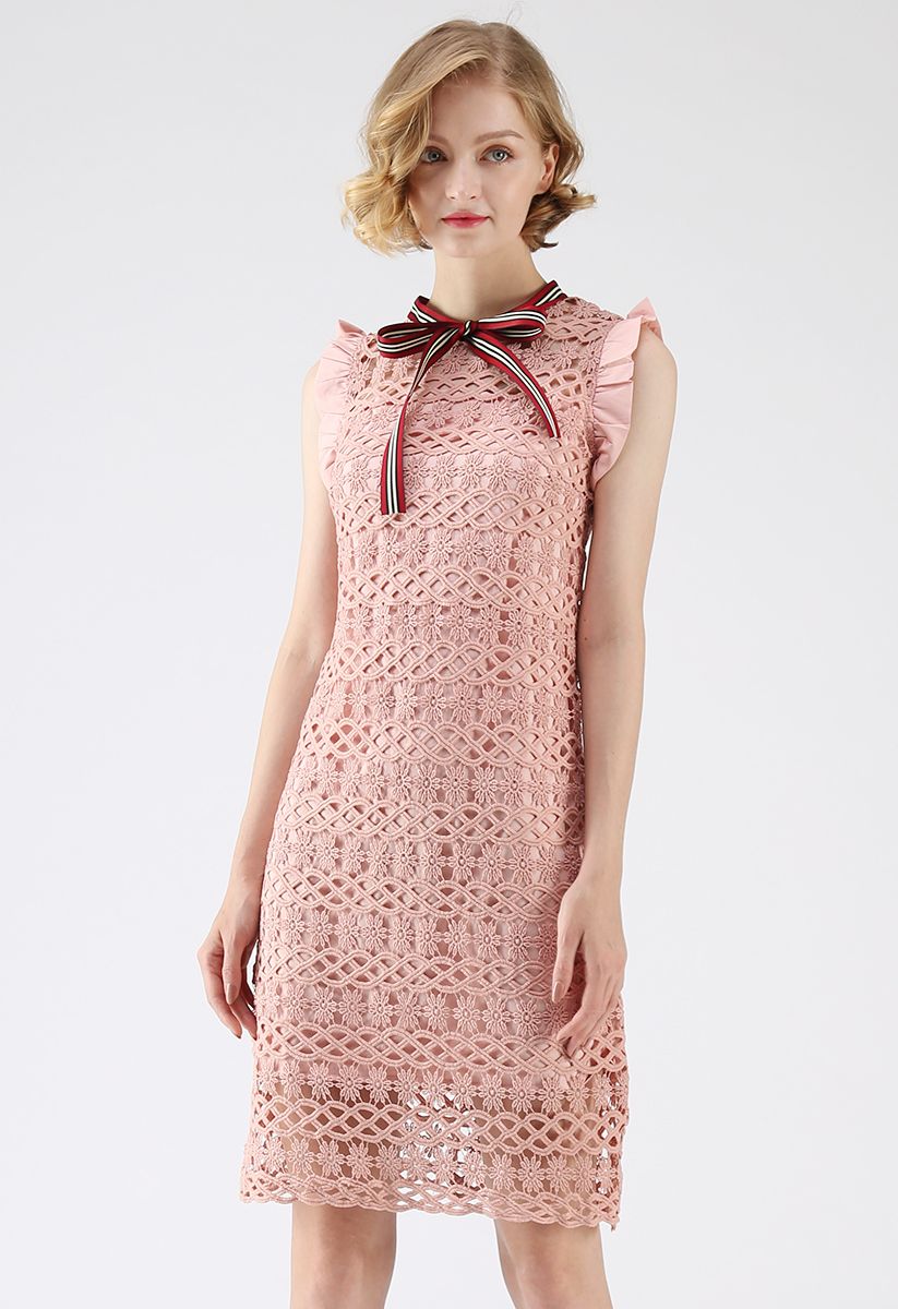 Always a Good Time Crochet Sleeveless Dress in Pink - Retro, Indie and ...