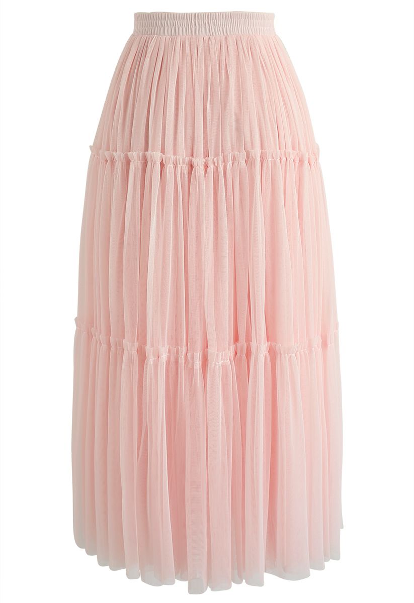 Keep It Real Two-Layer Mesh Skirt in Pink - Retro, Indie and Unique Fashion