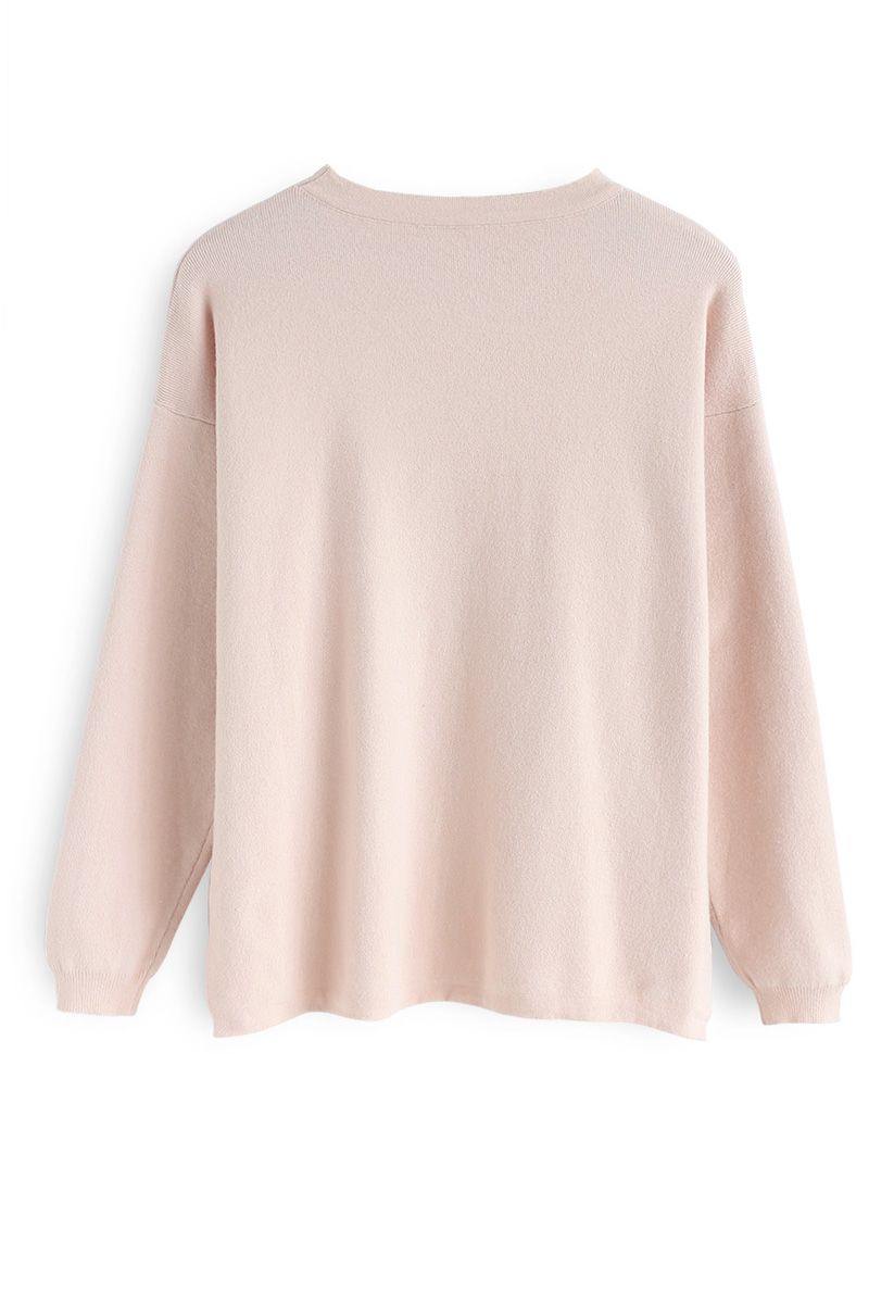 Escape the Ordinary Pearls Knit Sweater in Peach - Retro, Indie and ...