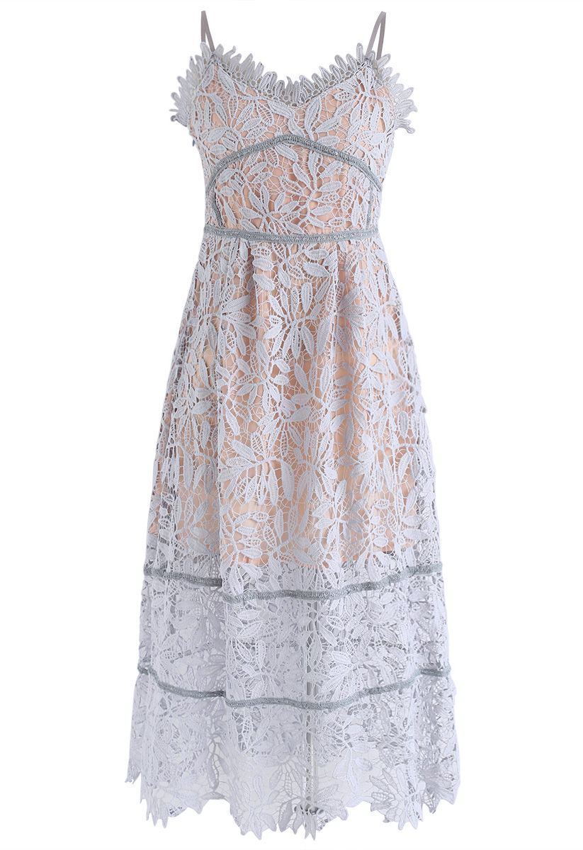 Song For Floral Crochet Cami Dress in Lavender - Retro, Indie and ...