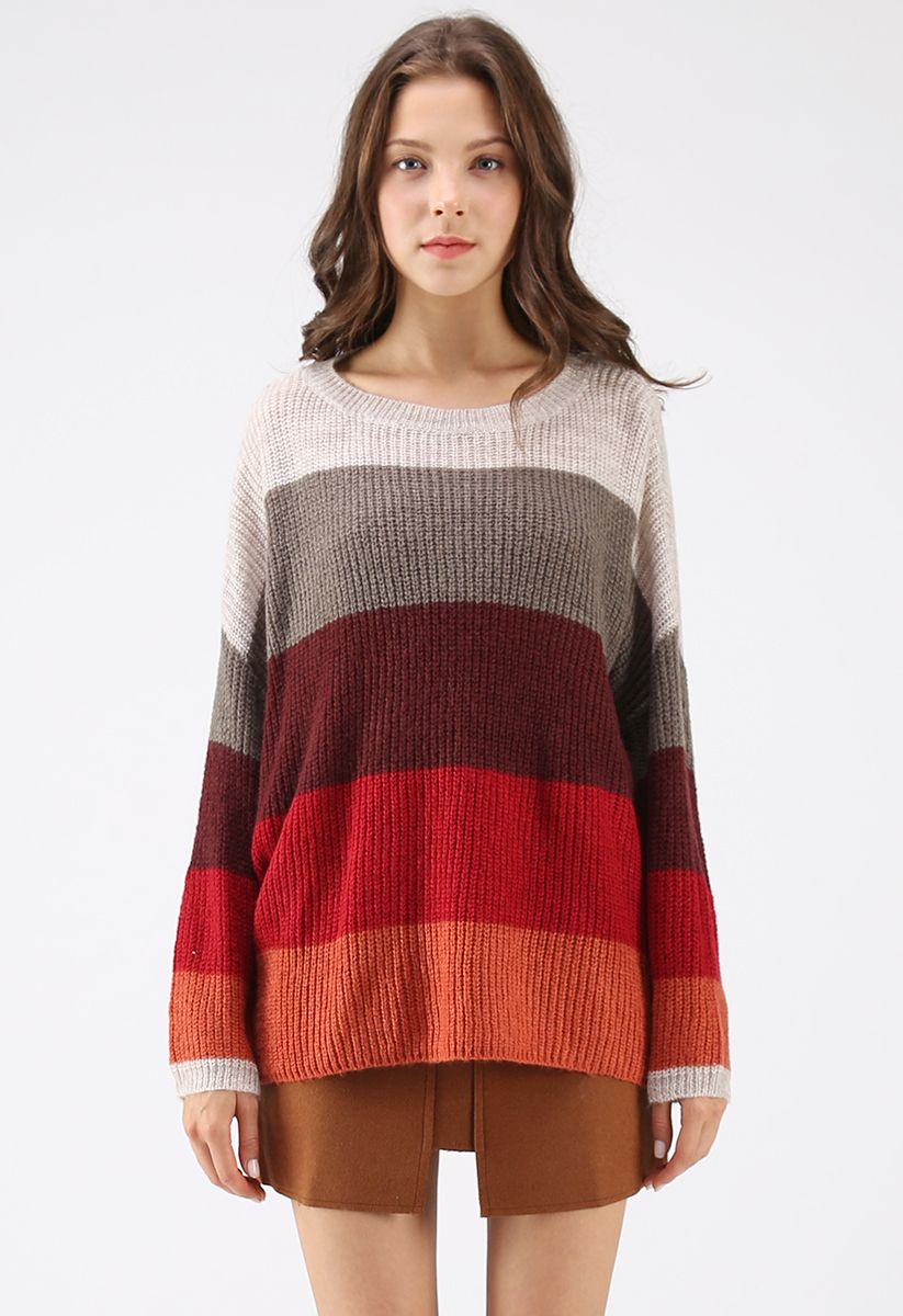 It's A Colorful Day Oversize Sweater in Wine