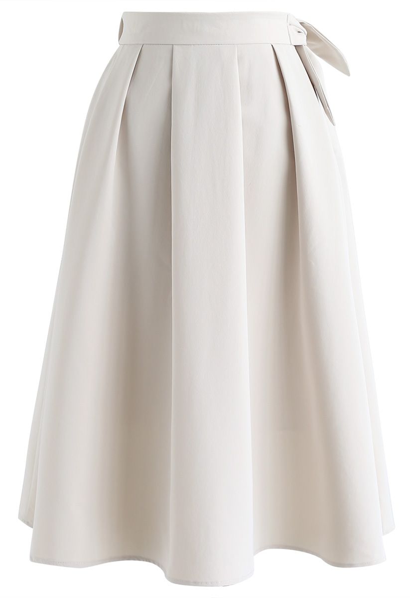 Cover Your Basics Knot Midi Skirt in Ivory
