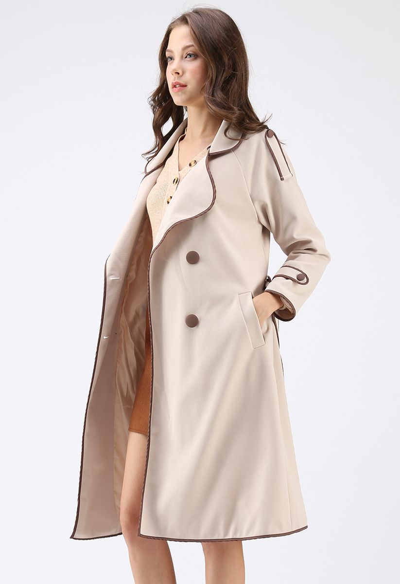 What You Expect Double-Breasted Coat in Apricot - Retro, Indie and ...