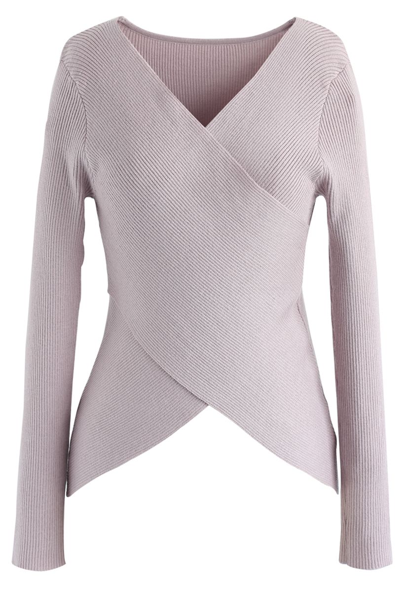 Lust for Freedom Cross Wrap Knit Top in Pink - Retro, Indie and Unique ...