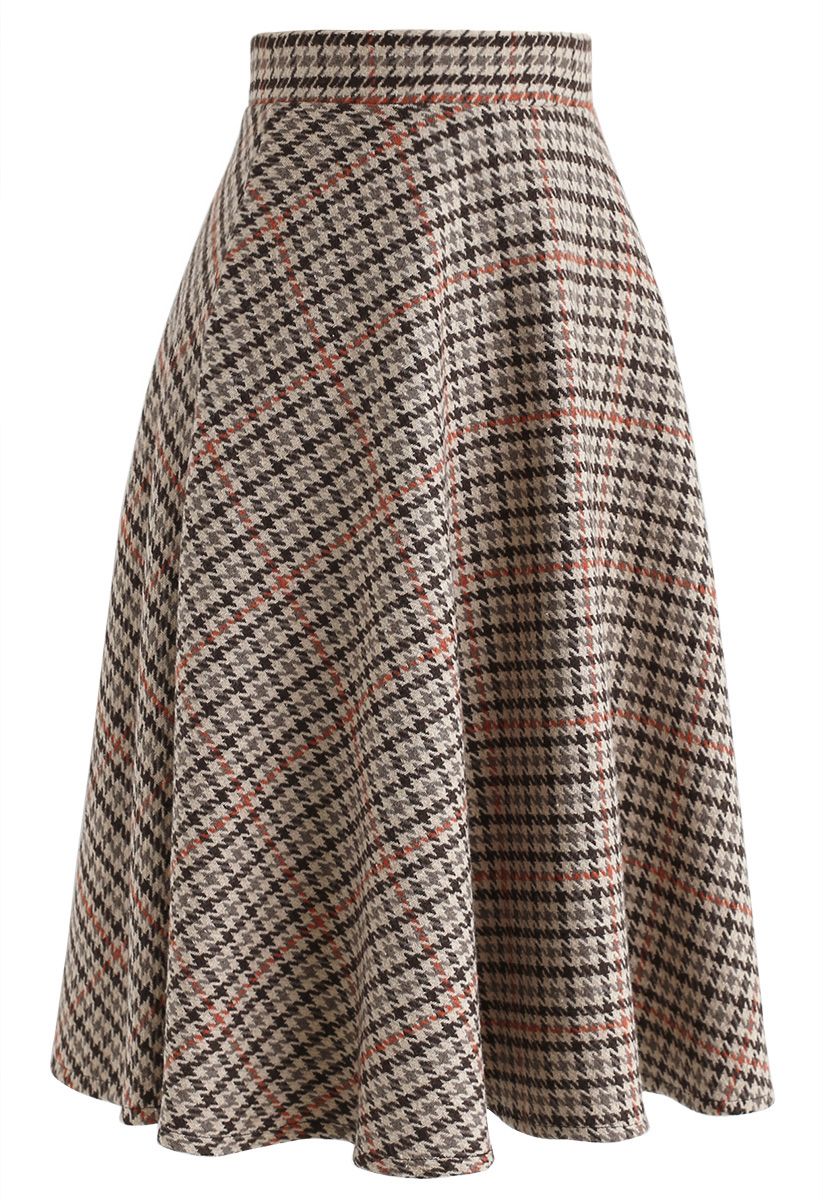 More of You Houndstooth Tweed Skirt - Retro, Indie and Unique Fashion