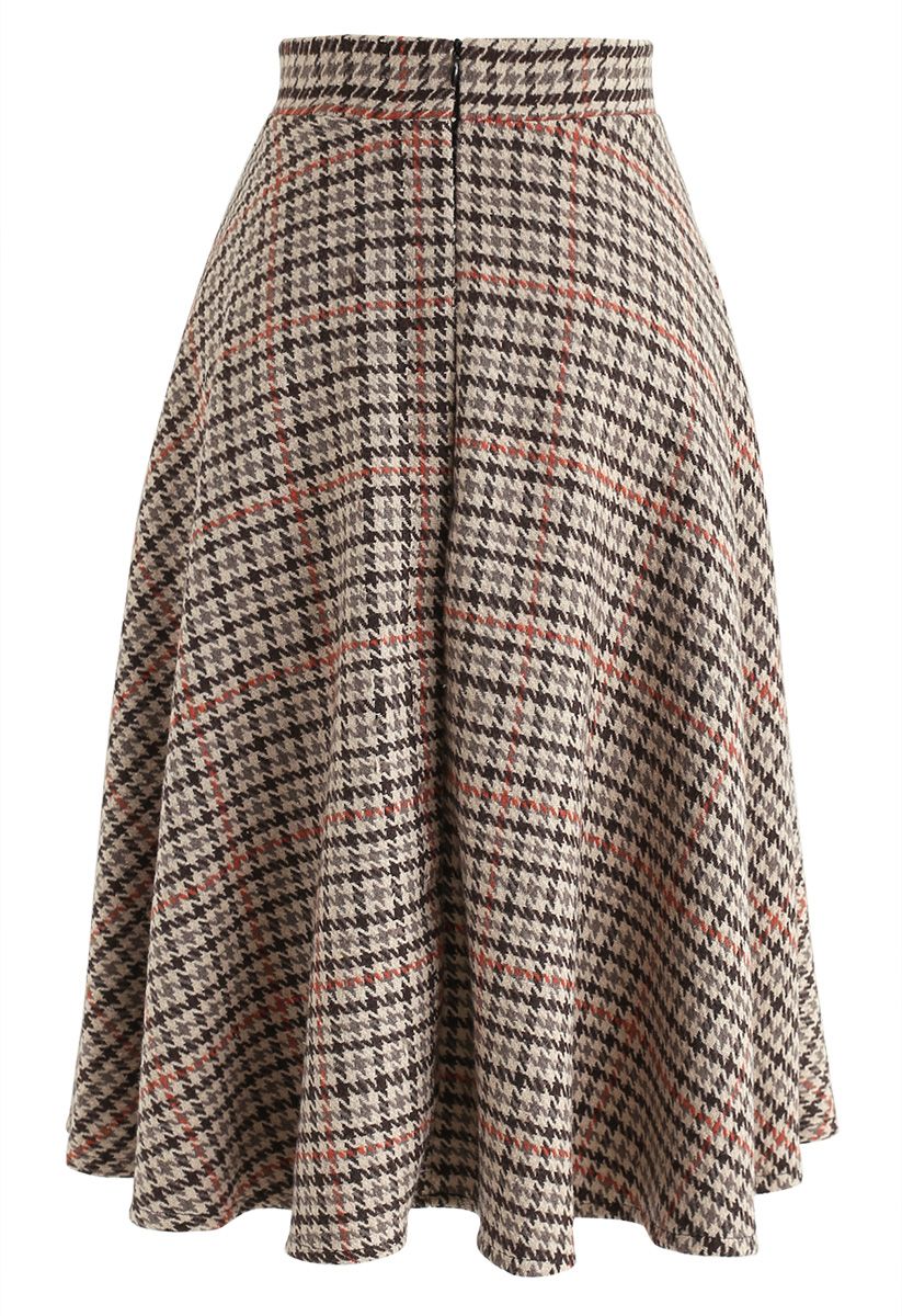 More of You Houndstooth Tweed Skirt - Retro, Indie and Unique Fashion