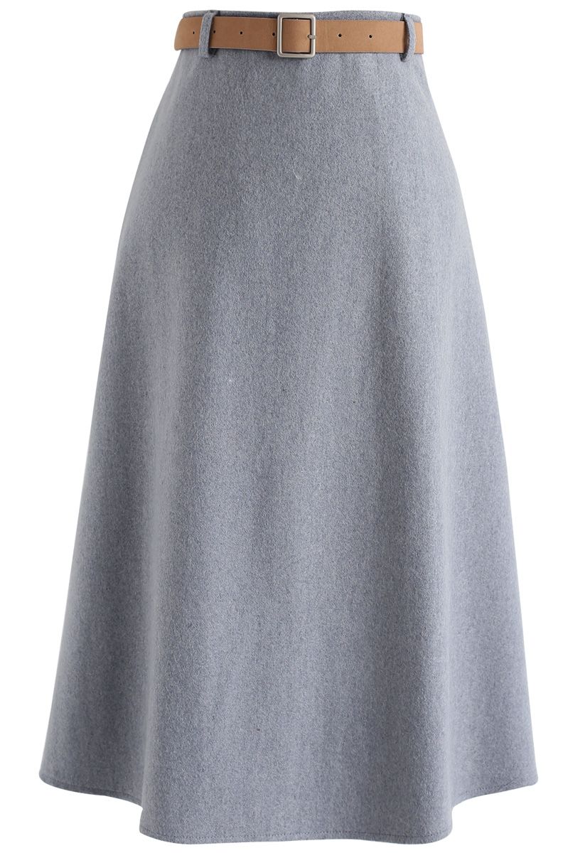 Outstanding Position A-Line Skirt in Grey