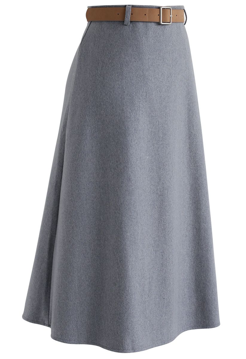 Outstanding Position A-Line Skirt in Grey - Retro, Indie and Unique Fashion